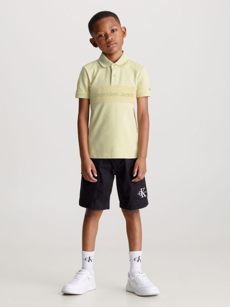 Polo Niño Layered Mesh Verde Calvin Klein-1