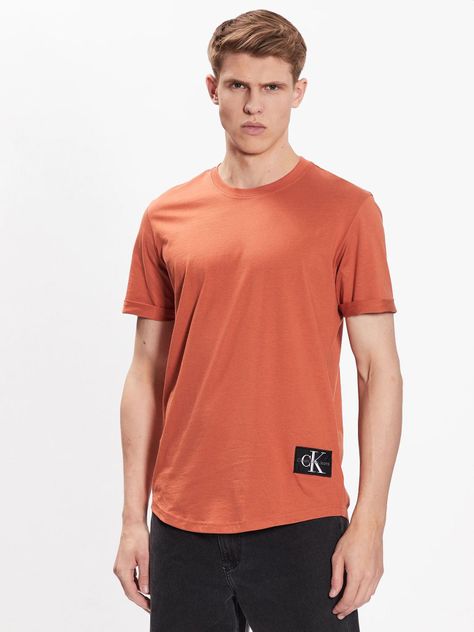 Polera Badge Round Naranja GA Calvin Klein-0