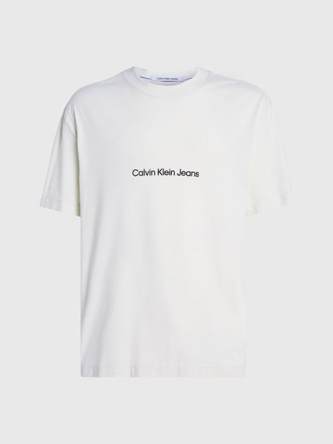 Polera Square Frequency Logo Blanco Calvin Klein-4