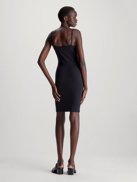 Vestido Slub Rib Negro Calvin Klein-1