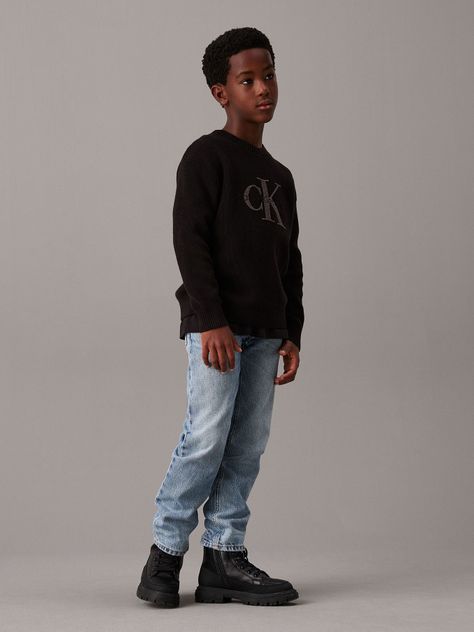 Sweater Niño Towelling CK Stitch Negro Calvin Klein-1