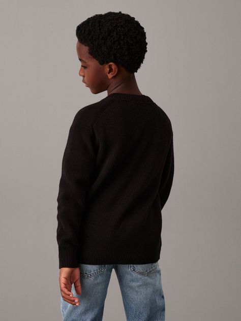 Sweater Niño Towelling CK Stitch Negro Calvin Klein-2