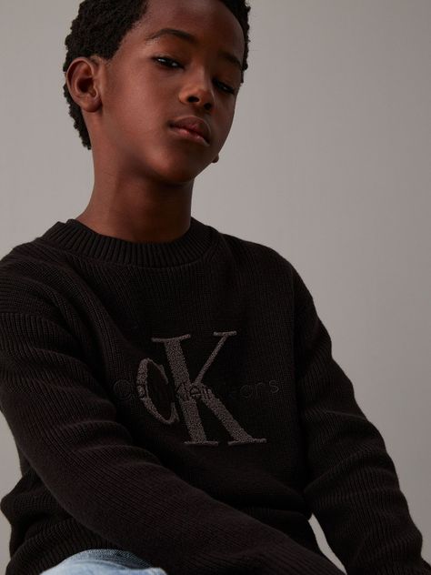 Sweater Niño Towelling CK Stitch Negro Calvin Klein-3