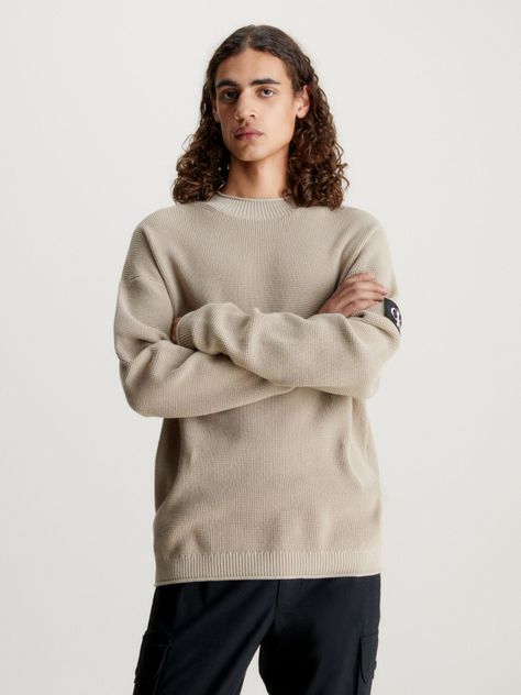 Sweater Badge Relaxed Beige Calvin Klein-0