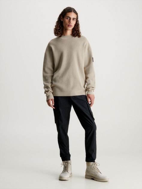 Sweater Badge Relaxed Beige Calvin Klein-1