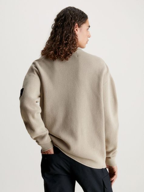 Sweater Badge Relaxed Beige Calvin Klein-2