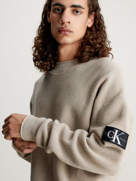 Sweater Badge Relaxed Beige Calvin Klein-3