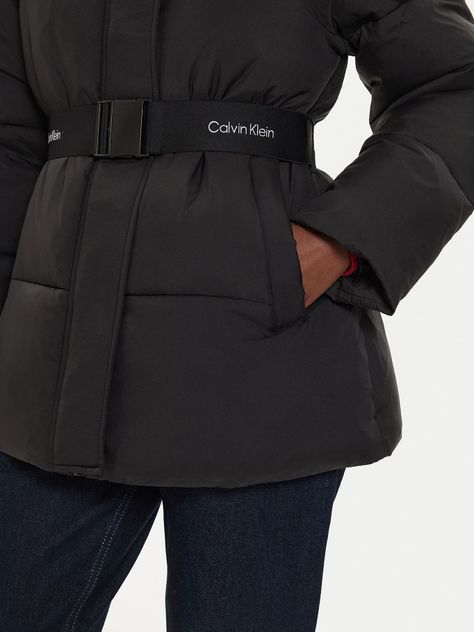 Parka Logo Belt Puffer Negro Calvin Klein-4