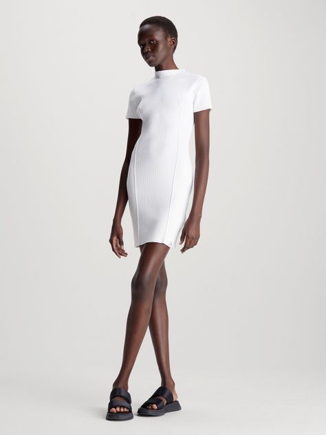 Vestido Seaming Blanco Calvin Klein-0