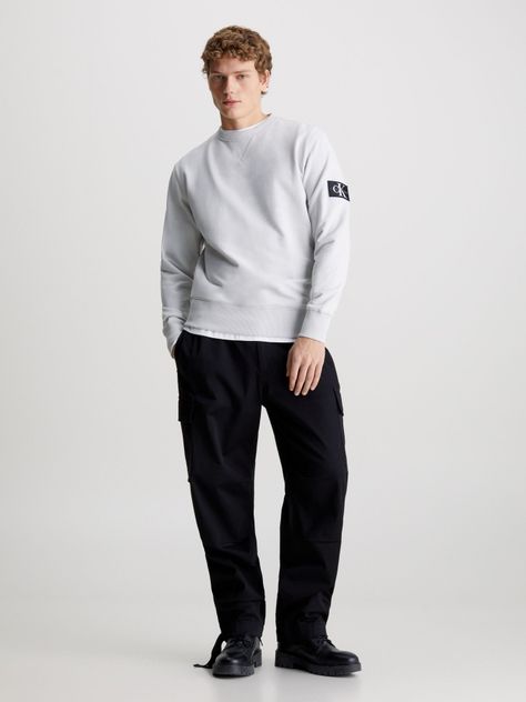 Polerón Badge Crew Neck Gris Calvin Klein-1