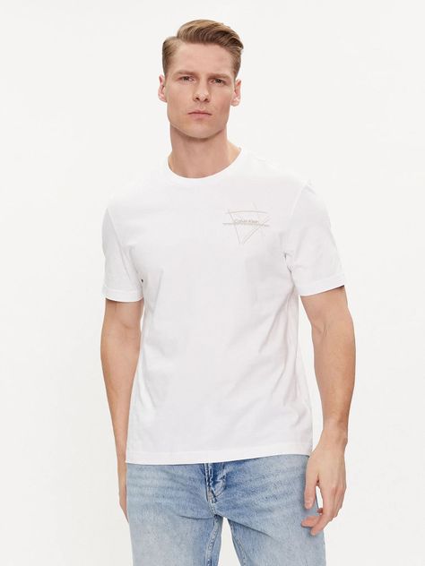Polera Linear Chest Graphic Blanco Calvin Klein-0