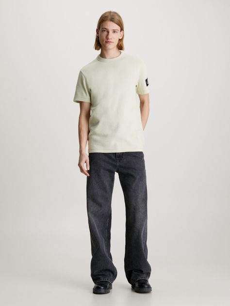 Polera Waffle Badge Verde Calvin Klein-1