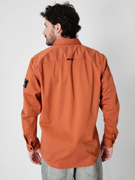 Camisa Monologo Badge Relaxed Naranja Calvin Klein-2