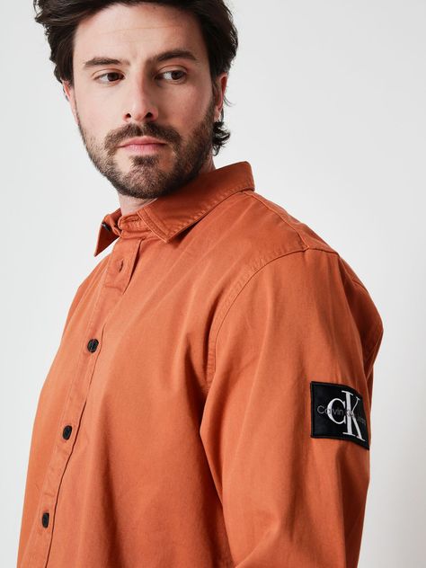 Camisa Monologo Badge Relaxed Naranja Calvin Klein-3