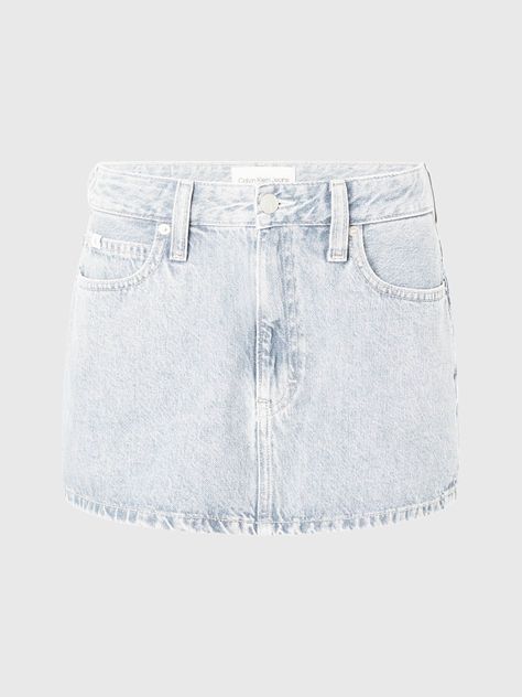 Minifalda denim de tiro alto Blanco Calvin Klein-4