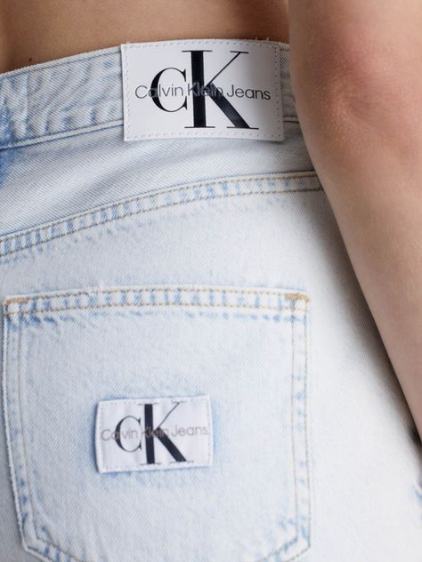 Minifalda denim de tiro alto Blanco Calvin Klein-3