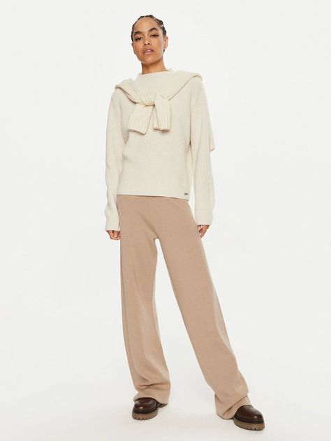 Pantalones Wool Blend Beige Calvin Klein-1