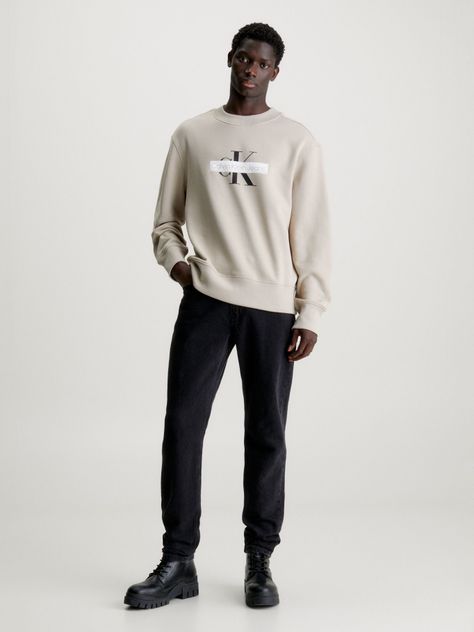 Polerón Monologo Stencil Beige Calvin Klein-1