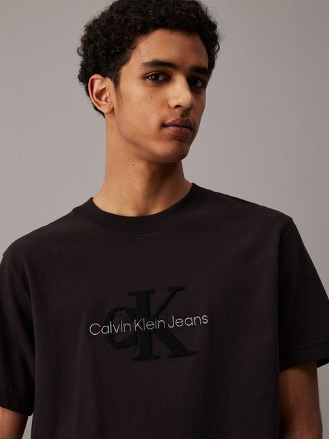 Polera Chenille Monologo Negro Calvin Klein-3