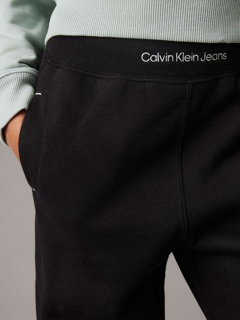 Jogger Niño Waistband Fleece Negro Calvin Klein-3