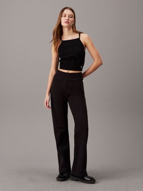 Pantalon Satin Applique Jog Negro Calvin Klein-1