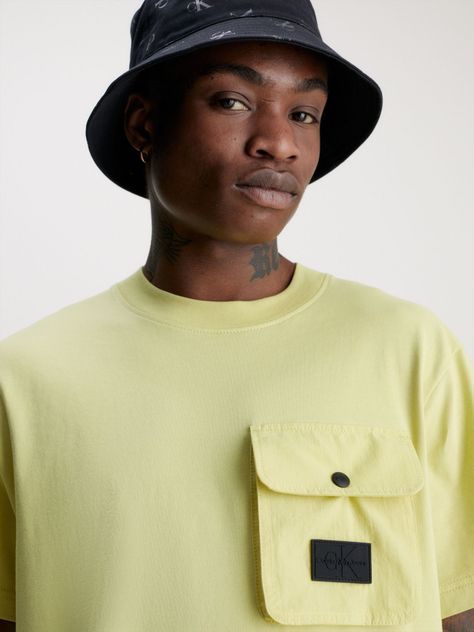 Polera Mix Media Pocket  Amarillo Calvin Klein-3