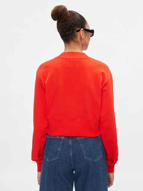 Polerón Stacked Institutional neck Rojo Calvin Klein-2
