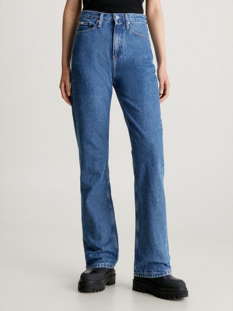 Jeans High Rise Straight Azul-0
