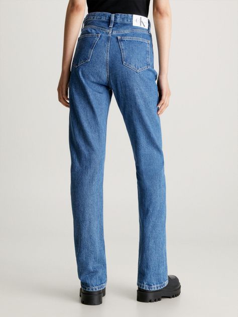 Jeans High Rise Straight Azul-1