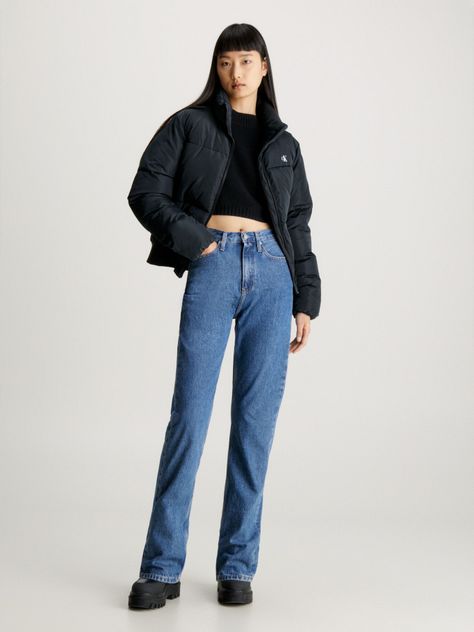 Jeans High Rise Straight Azul-3