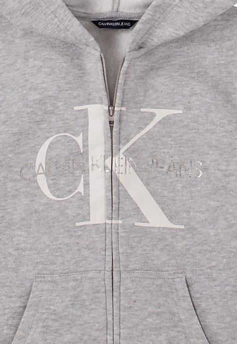 Polerón con Gorro Niña Monogram Gris Calvin Klein-1