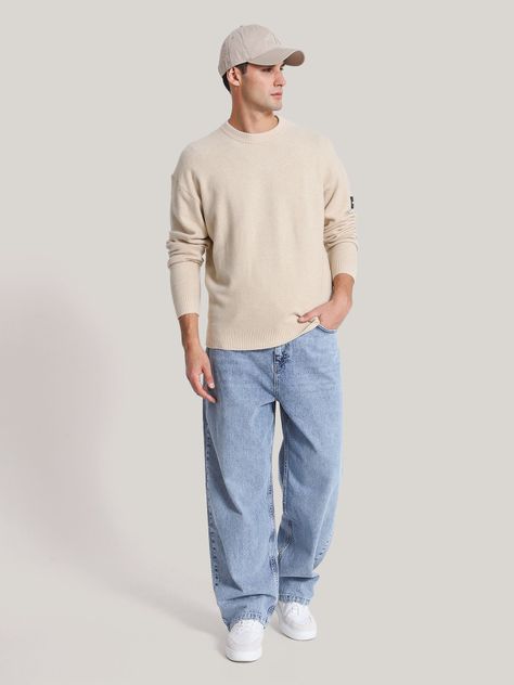 Sweater Lycra Blend Beige Calvin Klein-1