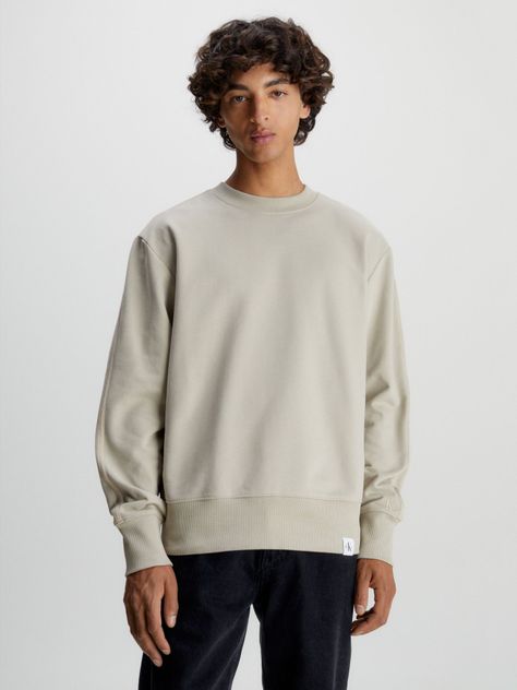 Polerón Woven Tab Beige Calvin Klein-0