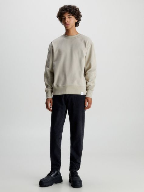 Polerón Woven Tab Beige Calvin Klein-1