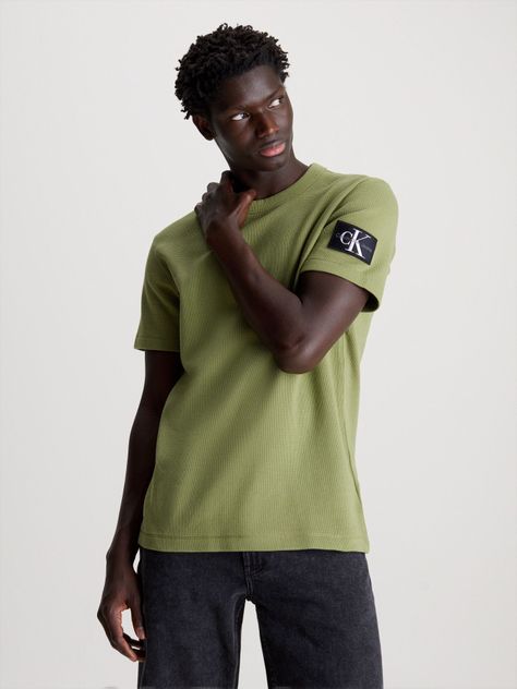 Polera Badge Waffle Verde Calvin Klein-0