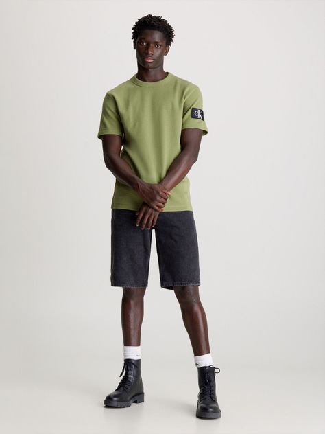 Polera Badge Waffle Verde Calvin Klein-1