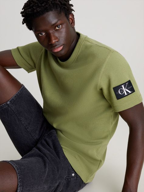 Polera Badge Waffle Verde Calvin Klein-3