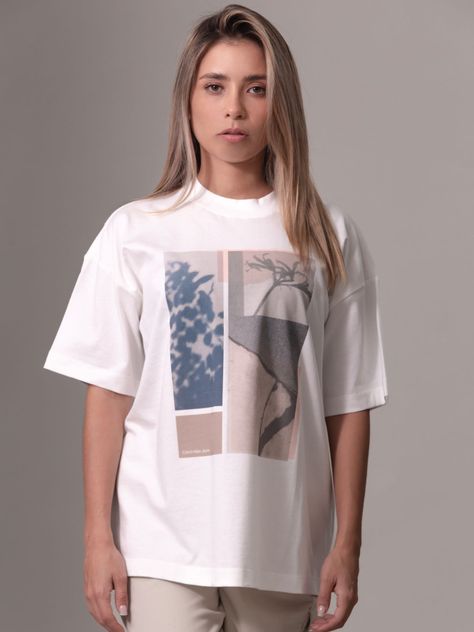 Polera Floral Collage Print Blanco Calvin Klein-0