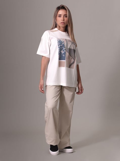 Polera Floral Collage Print Blanco Calvin Klein-1
