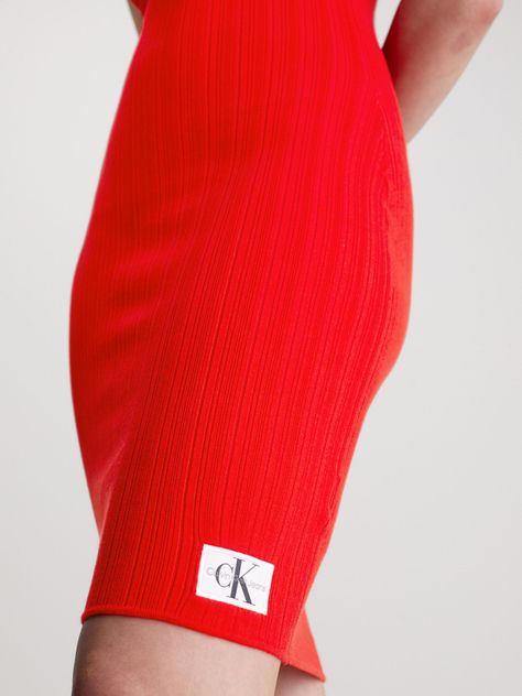 Vestido Woven Label Rojo Calvin Klein-3