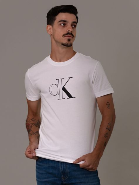 Polera Outline Monologo Blanco Calvin Klein-0