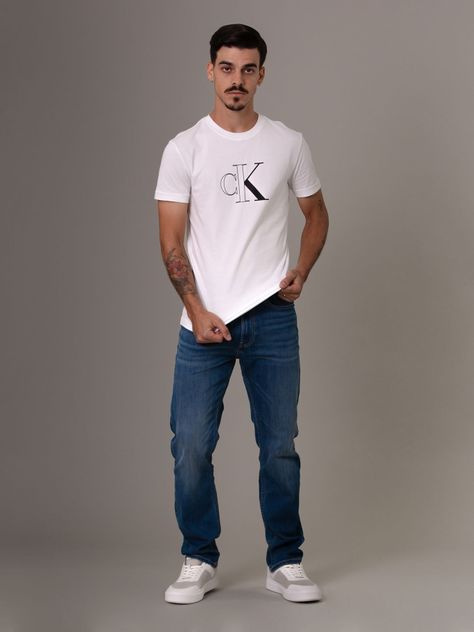 Polera Outline Monologo Blanco Calvin Klein-1