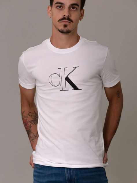 Polera Outline Monologo Blanco Calvin Klein-4