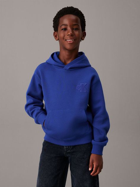 Polerón Niño Bonded Pique Azul Calvin Klein-0