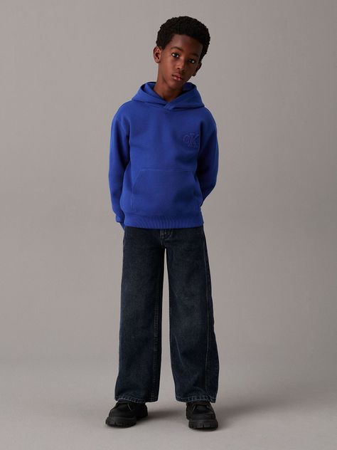 Polerón Niño Bonded Pique Azul Calvin Klein-1