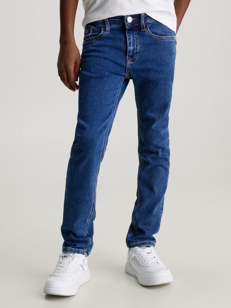 Jeans Niño Mid Rise Slim Azul Calvin Klein-0