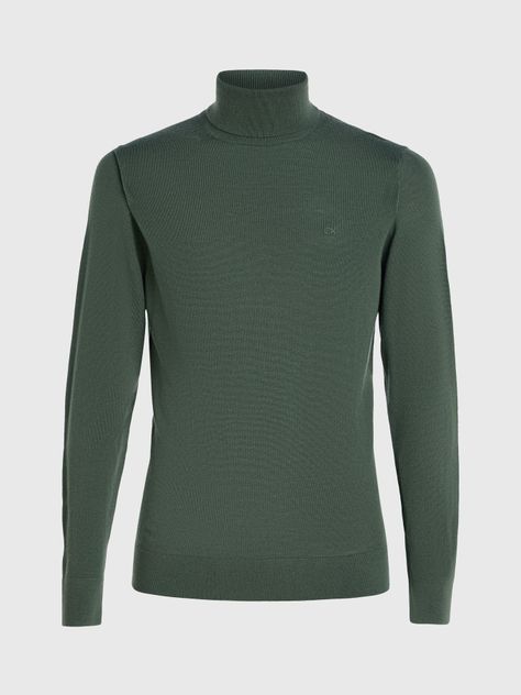Sweater Cuello Alto Merino Verde Calvin Klein-4