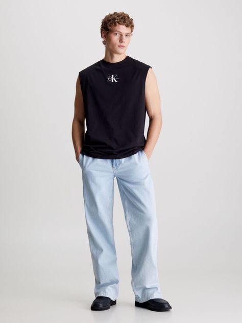 Polera Monologo Sleeveless Negro Calvin Klein-1
