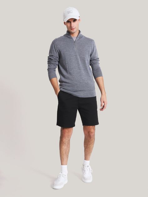 Sweater con Cierre Merino Quarter Gris PKH Calvin Klein-1