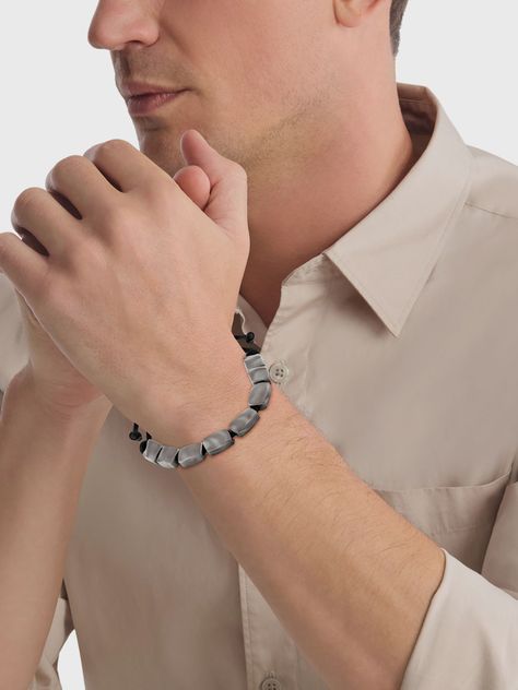 Pulsera Beaded Plateado Shape Calvin Klein-2